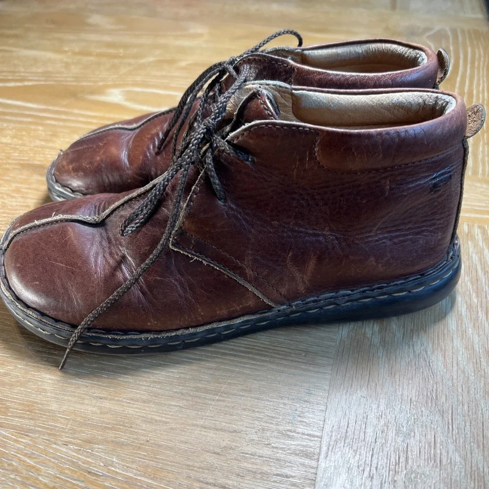 BORN Chukka Boots Dark Brown Leather Men's 7‎ 38 Boho